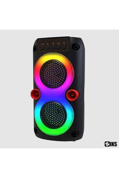 SIKS HF3222 Portable Speaker, RGB Lights AUX, FM Radio, USB and TF Card, Black