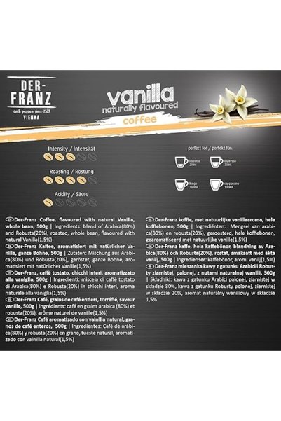 Der-Franz Cafea boabe Der-Franz Vanilla, 500g
