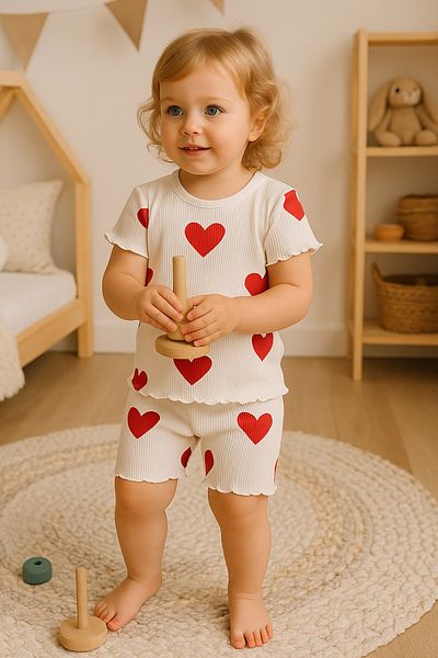Melekpare Baby Girl & Kids Shorts Summer 2-Piece T-Shirt Shorts Set 100% Cotton