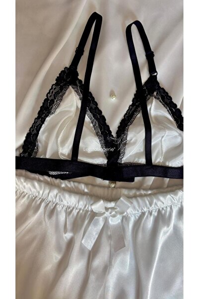 Lessya Satin Shorts Bralet Pajama Set Patterned