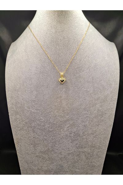 Han Ticarethane Gold Color Stone Balloon Heart Model Steel Necklace