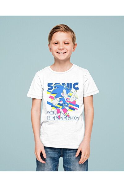 SEVBANO تي شيرت للأطفال مطبوع عليه رسوم متحركة سونيك ذا هيدجهاج للجنسين (1-12...