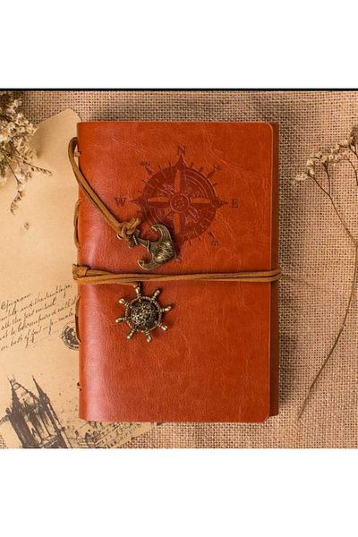 MRShopping MR Retro Винтидж моряшки тефтер, класически тефтер с корица от PU кожа. Чудесен подарък.