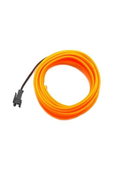 SIKS ® fir neon pentru lumină ambientală auto, 5 metri, USB, multifuncțional, ușor de instalat, portocaliu