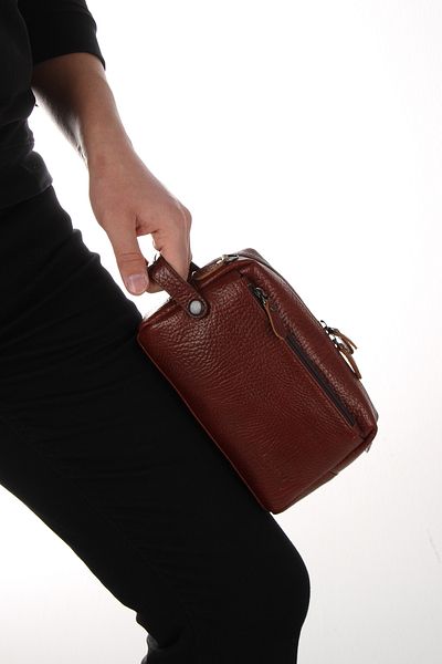Fiyaka Traum Genuine Leather Shaving Handbag Hand Portfolio Clutch Bag Taba