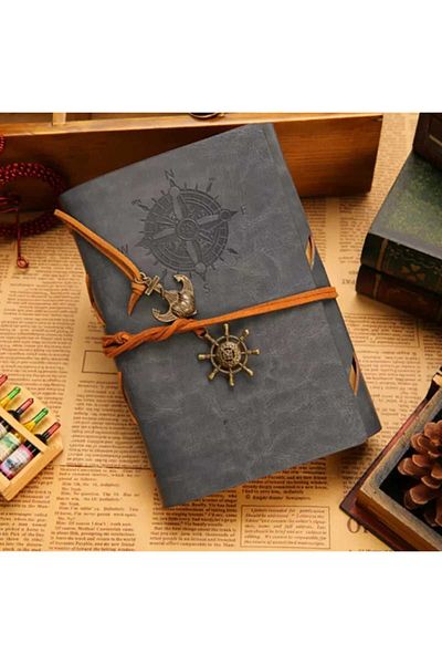 MRShopping MR Retro Винтидж моряшки тефтер, класически тефтер с корица от PU кожа. Чудесен подарък.