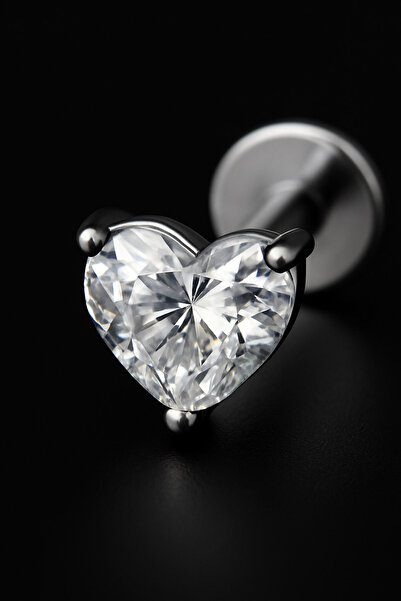 depozoom Titanyum Flatback Tragus Helix Conch Flat kıkırdak ZİRKON Piercing 1...