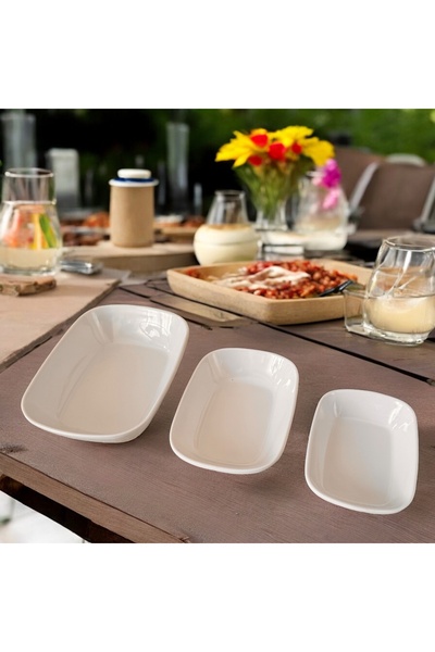 BARITCIOGLU Mezelik Presentation Breakfast Snack Bowl Set of 3 Boat Plates