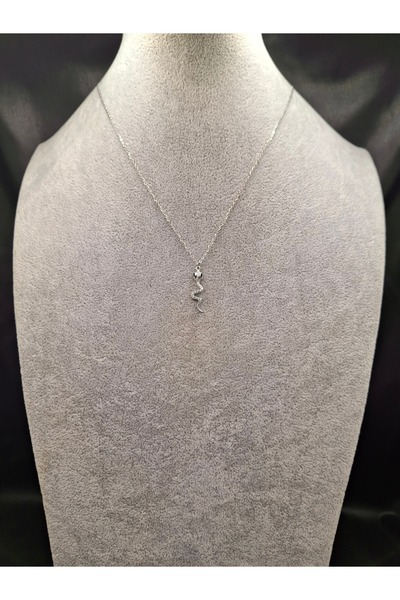 Han Ticarethane قلادة فضية اللون من الفولاذ على شكل ثعبان