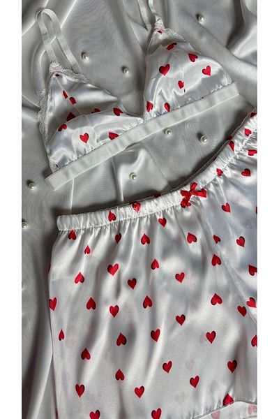 Lessya Satin Shorts Bralet Pajama Set Patterned
