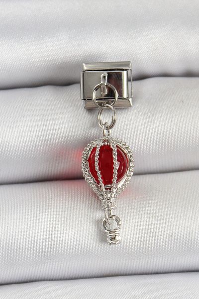 SeyCey.co 316L Steel Silver Color Red Flying Balloon Model Nomination Charm