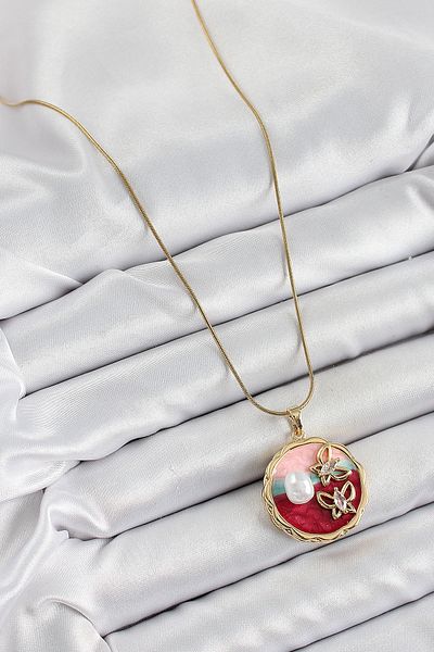BESKAR 316L Steel Chain Zircon Stone Assortment Artistic Portrait Pearl Detailed Butterfly Figured Model Gold R