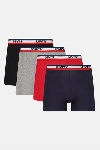 Levi's Men 4 Pack Brand Logo Boxer Brief, Multicolor