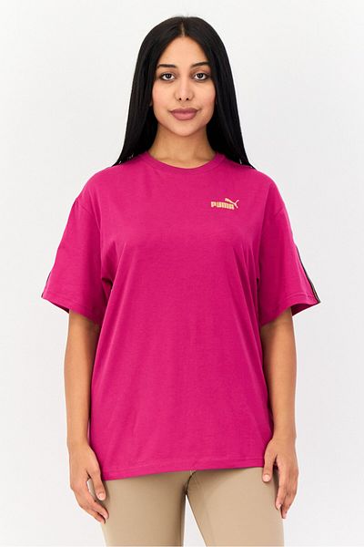 Puma تي شيرت نسائي رياضي بأكمام قصيرة للخارج، أرجواني