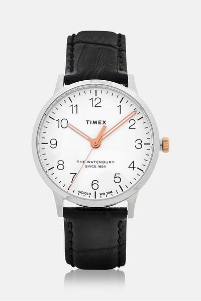 Timex Women T TW2R72400 Leather Analog Watch 36mm, Black