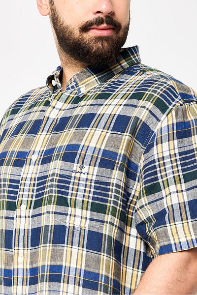 Gant Men Regular Fit Plaid Short Sleeves Casual Shirt, Multicolor