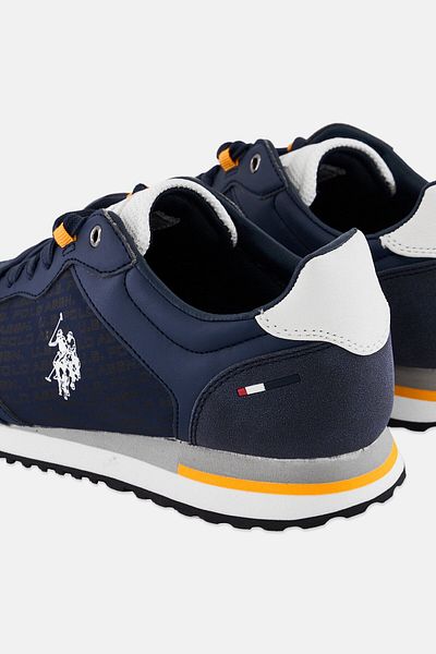 U.S. Polo Assn. Men Textile-Eco Leather Lace Up Casual Shoes, Navy