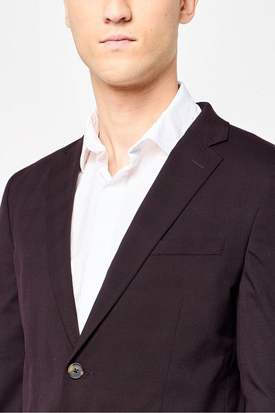 Tommy Hilfiger Men Tailored Fit Long Sleeves Semi Formal Blazer, Dark Purple