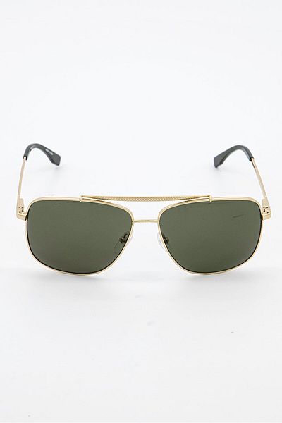 Lacoste Men L188S,59,14,714 Aviator Sunglasses, Green and Gold