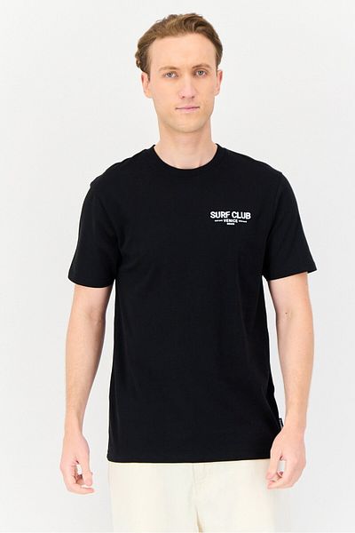 Threadbare Men Crew Neck Short Sleeve Graphic T Shirt, Black