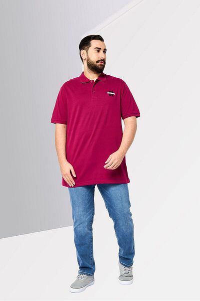John Richmond Men Regular Fit Short Sleeve Brand Logo Polo Shirt, Maroon