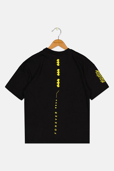 Batman Kids Boy Crew Neck Short Sleeves Graphic Print T-Shirt, Black