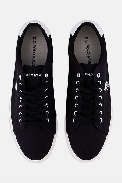 U.S. Polo Assn. Men Canvas-Eco Leather Lace Up Casual Shoes, Black