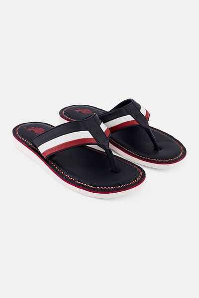 U.S. Polo Assn. نعال جلدية سهلة الارتداء للرجال، متعددة الألوان