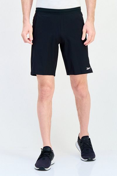 Reebok شورت تدريب رجالي رياضي برباط، أسود