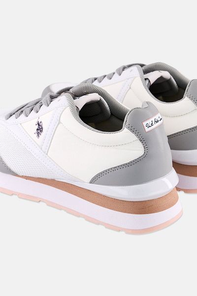 U.S. Polo Assn. حذاء كاجوال نسائي برباط وشعار العلامة التجارية، متعدد الألوان