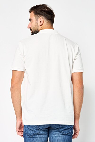 John Richmond Men Regular Fit Brand Logo Short Sleeves Polo Shirt, White