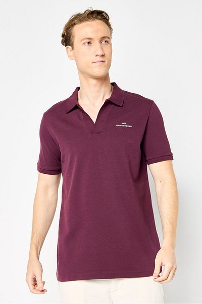 John Richmond Men Regular Fit Brand Logo Short Sleeves Polo Shirt, Maroon