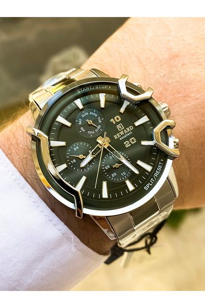 Reward Original Men Wrist Watch Waterproof Steel Cord Silver Color Wristband Gift