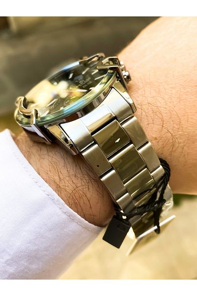 Reward Original Men Wrist Watch Waterproof Steel Cord Silver Color Wristband Gift