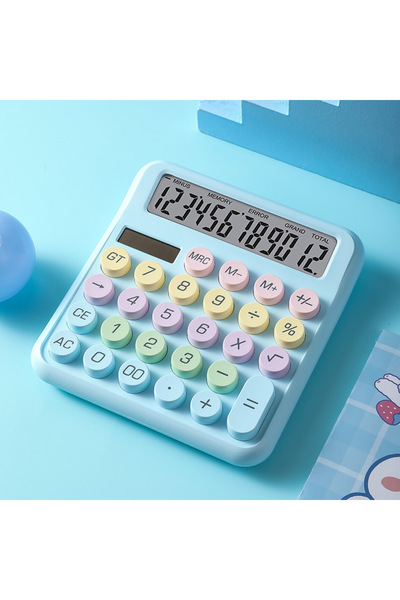 Choice1 Blue Dopamine Candy Colored Desktop Calculator, High Beauty, Office, School, Student Stationery, Cut
