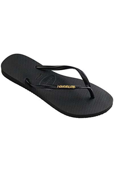 Havaianas Γυναικείες μαύρες παντόφλες SLIM LOGO METALLIC - 4119875