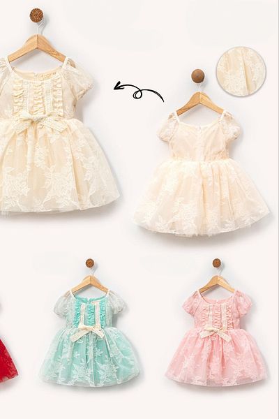 Baby Animals Baby Girl Girl Kid Birthday Party Wedding Dress Short Sleeve Ruched Lined Dress