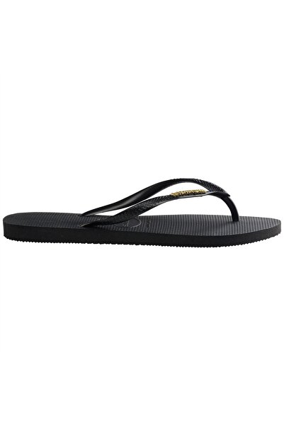 Havaianas Γυναικείες μαύρες παντόφλες SLIM LOGO METALLIC - 4119875