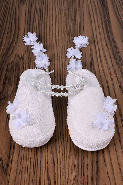 ByLohusa White Dangling Earrings Crown and Slippers 1014