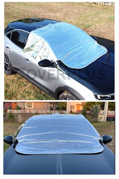 CoverPlus Auto Windshield Metallized Sunscreen, Snow Anti-Ice Glossy Car Window Cover Tarpaulin