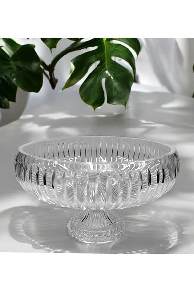 Akden Kristal Cutting Decor Crystal Glass Salad Bowl 28/22 cm