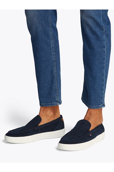 Tommy Hilfiger Men Desert Sky Signature Slip-On Suede Loafers