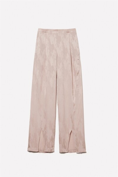 Sisley Linen Blended Jacquard Leg Slit Pants Women's Powder Pants - 324A43Melf05I