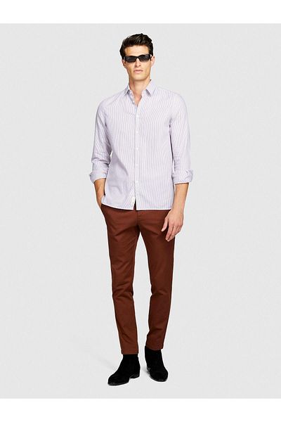 Sisley Slim Fit Stretchy Chino Pants Ανδρικό καφέ παντελόνι - 323A4AIHSF021