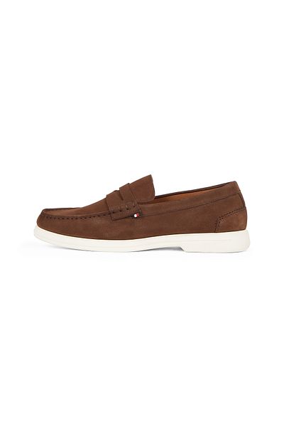 Tommy Hilfiger Men Legacy Brown Signature Leather Loafers