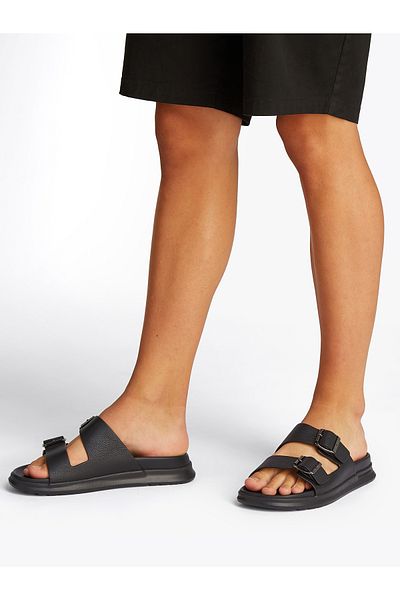 Tommy Hilfiger Tommy Hilfiger Men Black Leather Buckle Strap Sandals
