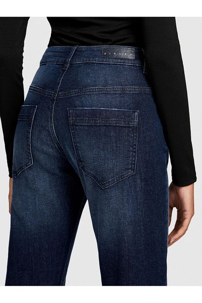 Sisley Lima Slim Carrot Fit Denim Pants Women's Khaki Mix Pants - 323A44Zale01J