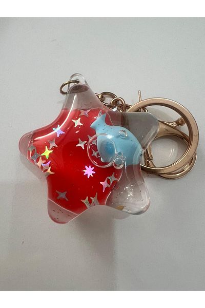 demirosa Star Keychain & Bag Accessory with Glitter Particles Inside