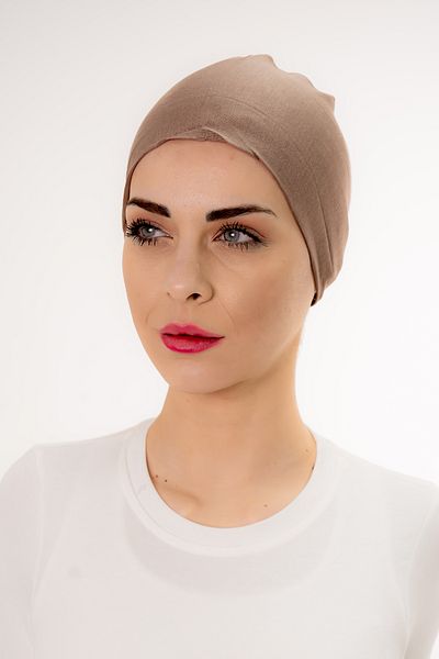 Şalcenneti.com Seamless Tie Front Mink Color Bonnet