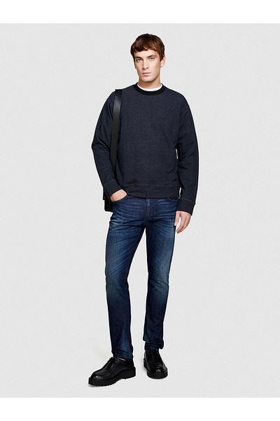 Sisley Cotton Blend Wash Effect Skinny Fit Denim Trousers Men's Khaki Mix Pants - 324P4Y7V576L9